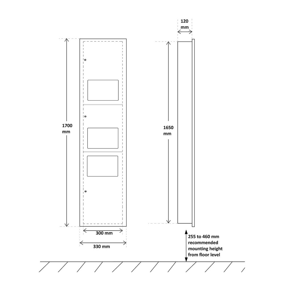 3-in-1 Washroom Recessed Panel + 50% BIZPaye